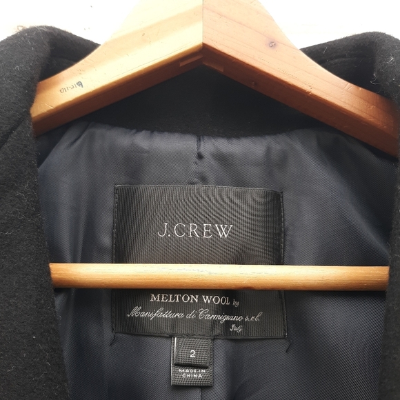 J. Crew Melton Wool Coat Black Size 2 - Picture 7 of 7